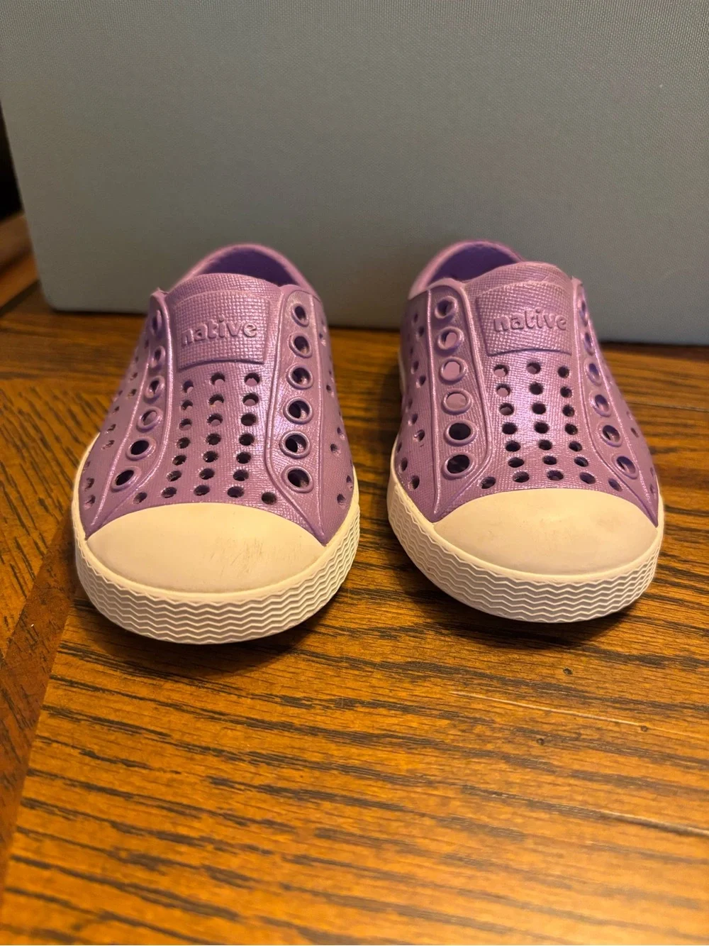 Native Kids Slip-On Water Shoes in Lavender with Cream Toe